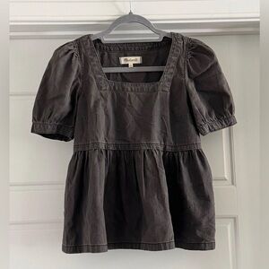 Madewell Gray Peplum Shirt